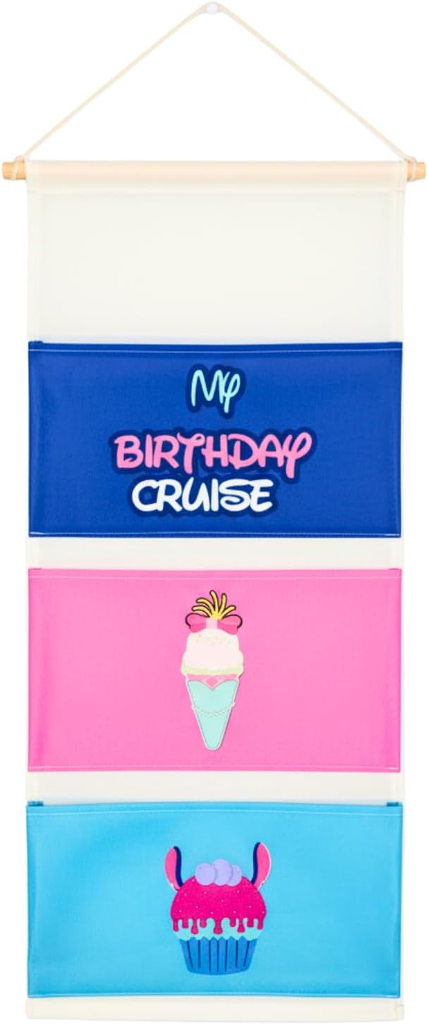 Birthday Fish Extender Hanger for Disney Cruise Gift Exchange Pixie Dust DCL Door Hanging Mail Box Bag Personalized 2025 2026 (3 pockets)