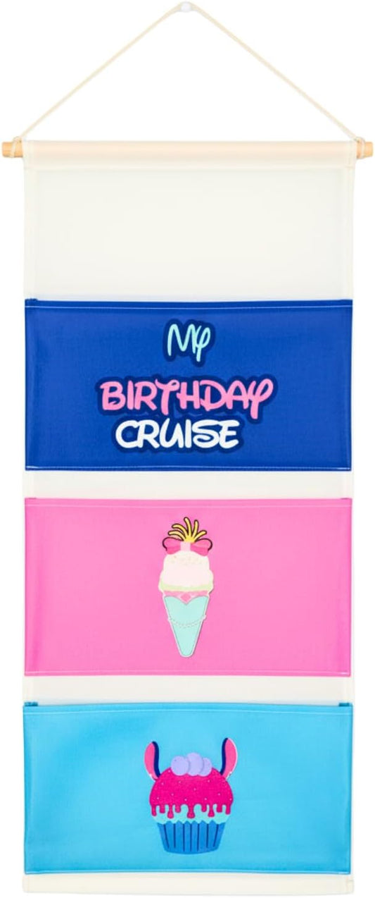 Birthday Fish Extender Hanger for Disney Cruise Gift Exchange Pixie Dust DCL Door Hanging Mail Box Bag Personalized 2025 2026 (3 pockets)