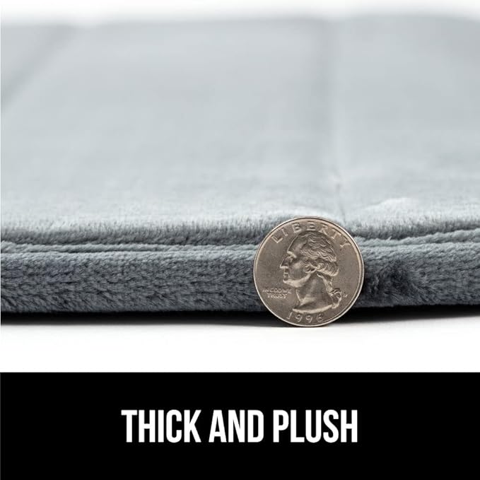 GORILLA GRIP Memory Foam Bath Mat, Soft Absorbent US Designed Bathroom Rug, Gripping Dots Machine Washable Bathmat, Cushioned Floor Mats, Shower Sink Rugs Room Décor Accessories, 60x24 Graphite Gray