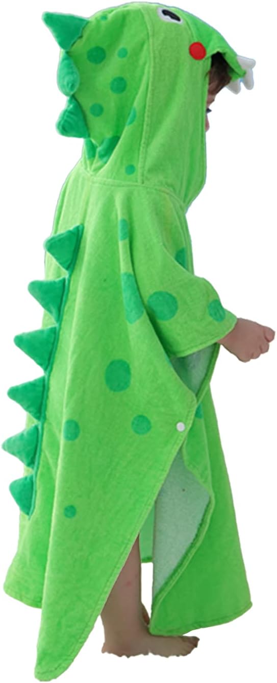 LOLANTA Bath Pool Beach Towel Hooded 100% Cotton Super Soft Absorbent Kids Beach Towels for Boys Girls (Crocolile, 4-6)