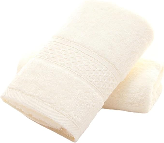 3 Pack Cotton Towels, Soft & Absorbent Bath and Face Towels, Long Staple Cotton(White)