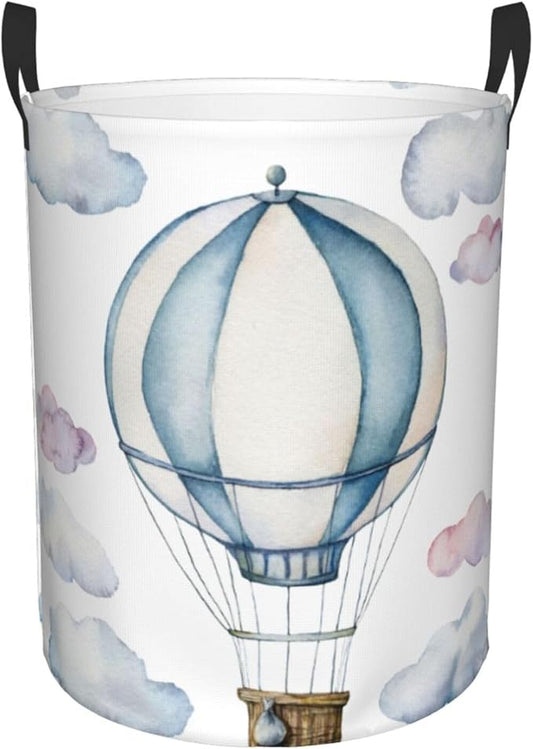 Hot Air Balloon Round Laundry Hamper Cute Storage Basket Toys Clothes Organizer Bin For Home Bathroom Bedroom Dorm Nursery, 62l