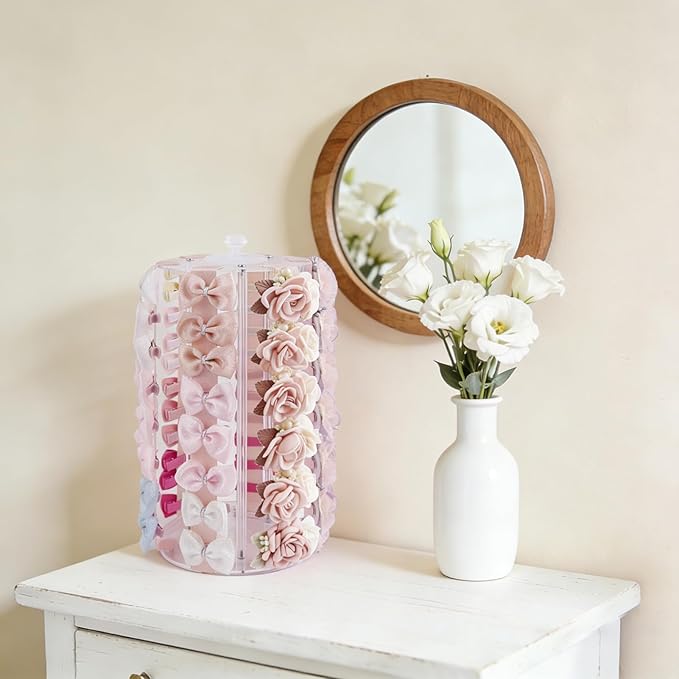 OOSAKU Headband Holder Bow Organizer for Girls,Baby Hair Clips Storage Stand, Hair Accessory Organizer Rack for Baby Newborn Infant Toddler Kids (YT-BXZ-9-ju)