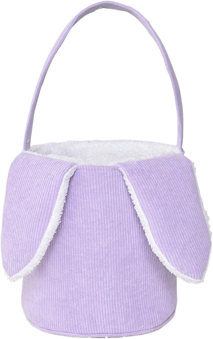 Bunny Egg Hunt Easter Bucket Plush | Easter Bucket Bags With Rabbit Ears,Bunny Ears Baskets For Kids,Easter Bunny Basket,Candy Storage Decorations With Rabbit Ears For Boys Girls
