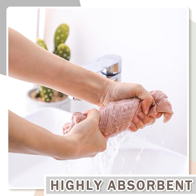 4 Pack Boho Bathroom Hand Towel 14 x 30 Inch 100% Turkish Cotton Decorative Boho Kitchen Hand Towel Farmhouse Bathroom Decor Set Absorbent Soft Guest Tea Gift(Beige, Gray, Curry, Pink)