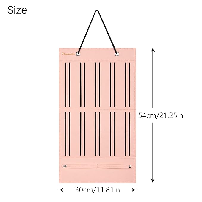 PACMAXI Baby Girl Hair Bows Holder, Hair Clips Storage Hanger For Ribbons, Hair Bows Organizer, Baby Hair Clip Storage Display Sturdy Stand, Wall Hanging for Girl Room (Pink, Small)