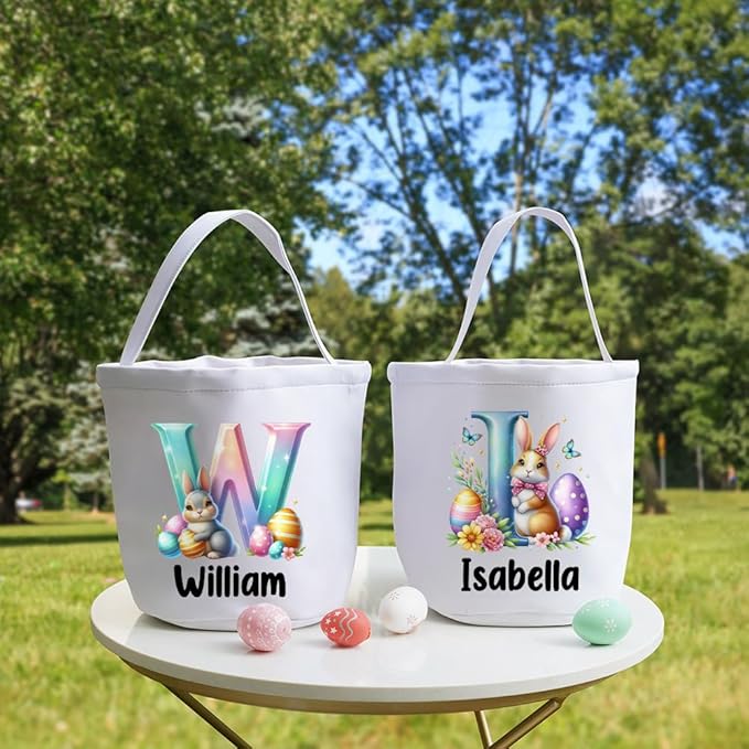 callie Personalized Easter Basket Stuffers, Custom Initial and Name on Basket Stuffers, Easter Bonus Gifts Brithday Gifts for Family Son Daughter (Cute Rabbit)