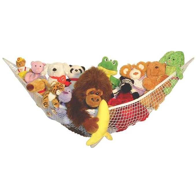Baby Buddy Stuffed Animal Hammock Storage Net - Corner Space-Saving Toy Organizer for Nursery and Kids Bedroom Organization, Holds 25 Pounds, Easy Wall Mount, Pink