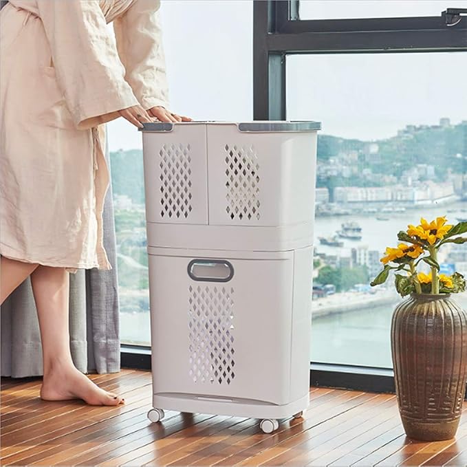 Removable Laundry Basket Classification Thickened Storage Rack Household Storage Bucket White
