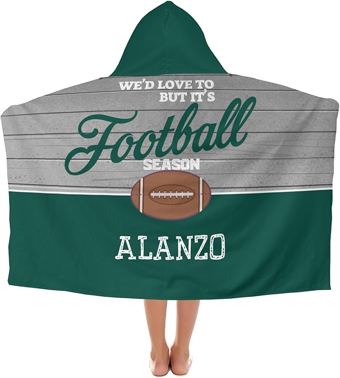 Hooded Towel Kids Football Season Bath Towels with Hood Microfiber Kids Beach Towels Baby Pool Beach Towel for Boy Girls