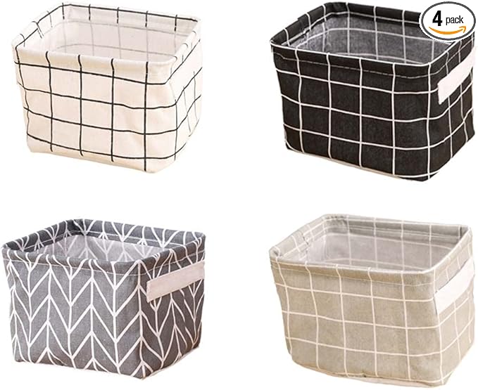 Small Storage Basket Home Decor Cheap Organizers Bag Baby Nursery Basket With Handles 7.9"*6.3"*5.5 "- 4 pack