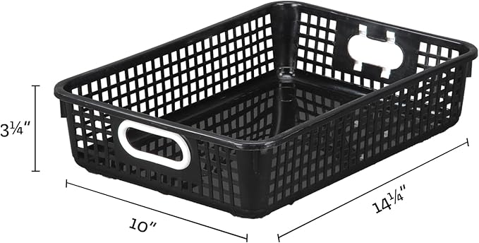 Really Good Stuff 14x10 Desktop Paper Storage Basket - Black