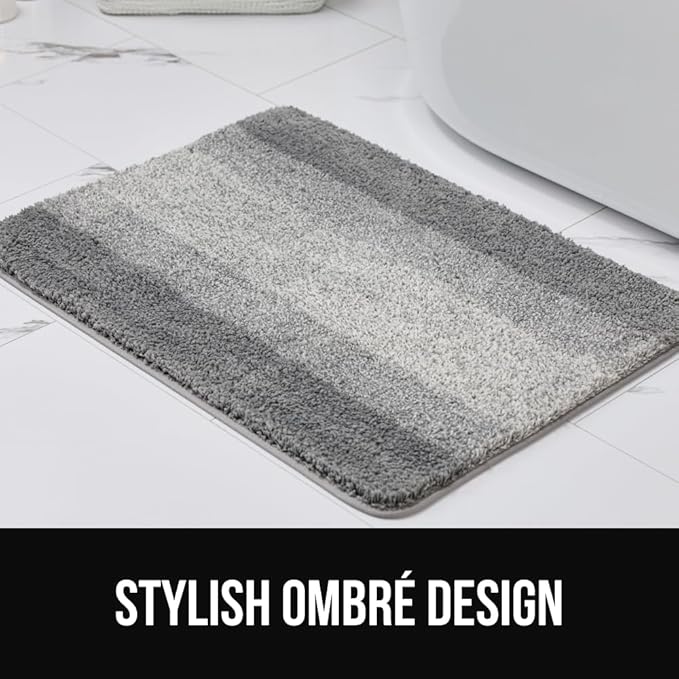 GORILLA GRIP Soft Plush Bathroom Rugs with Textured Rubber Backing, Absorbent Quick Dry Bath Mat, Machine Washable Shower Mats, Home Décor Accessories, Bathmat Rug Floor Essentials, 24 x 16 Ivory