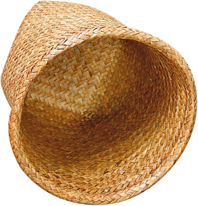 Healifty Large Capacity Round Straw Woven Storage Basket for Home Organization Multi-Functional Decorative Woven Basket for Sundries for Nursery Living Room or Kitchen