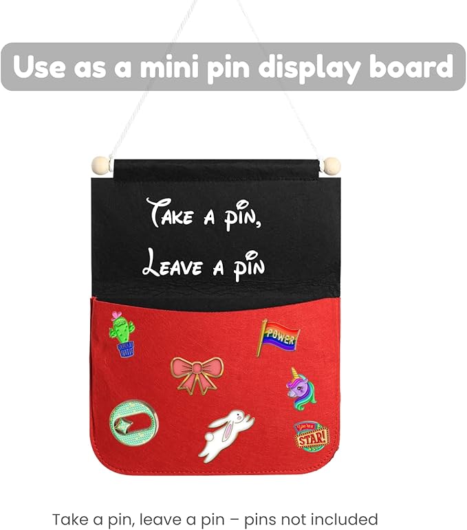 2026 2025 Cruise Fish Extenders For Disney Door Single Two Pockets Felt Personized Gift Exchange Mail Bag Pixie Dust (RED, one pocket)