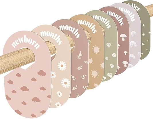 WSICSE Baby Closet Divider, Double-Sided Baby Clothes Organizer Nursery Decor Closet Dividers for baby Clothes 8 Designs from Newborn to 24 Month (Weather