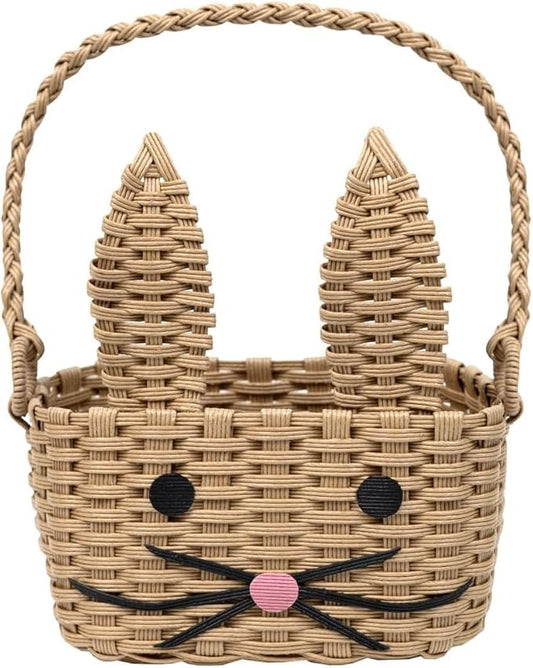 Bunny Shaped Easter Egg Basket for Kids featuring a Cute Rabbit Face