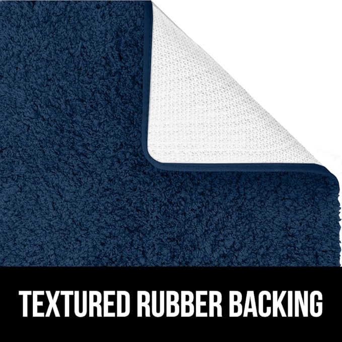 GORILLA GRIP Bathroom Rugs, Ultra Soft Absorbent Mat, Thick Plush Bath Rug, Machine Washable, Microfiber Quick Dry, Mats for Shower, Bathtub and Floor, Home Decor Accessories, 24x17, Navy Blue