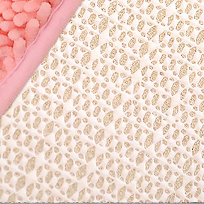 Grey Small Heart Shaped Chenille Bath Mat Soft Absorbent Plush Microfiber Bathroom Rug Non-Slip Machine Washable Shaggy Mats Carpet for Shower, Bedroom, Bathtub, 12"x18"