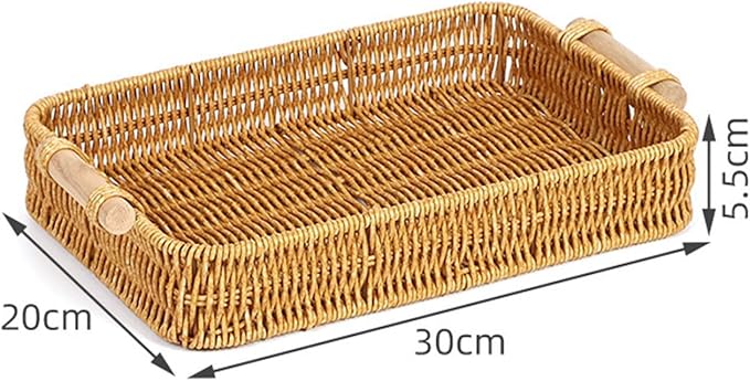 Fenteer Woven Fruit Baskets and Area Rug for Home Decor Gift Non Slip Snack Serving Bowl Fruit Basket Bread Plate Nursery Rug Rug for Kitchen Entrance B