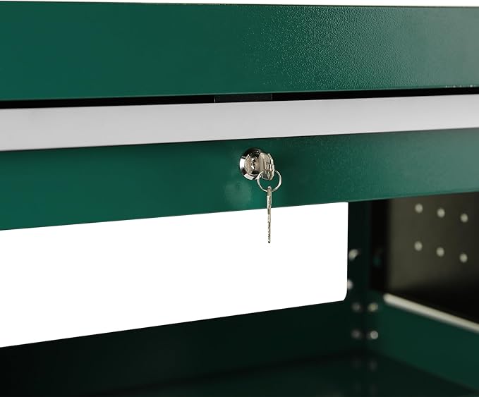 Rolling Tool Cart, Premium 1-Drawer Utility Cart, Heavy Duty Industrial Storage Organizer Mechanic Service Cart with Wheels and Locking System(Green)