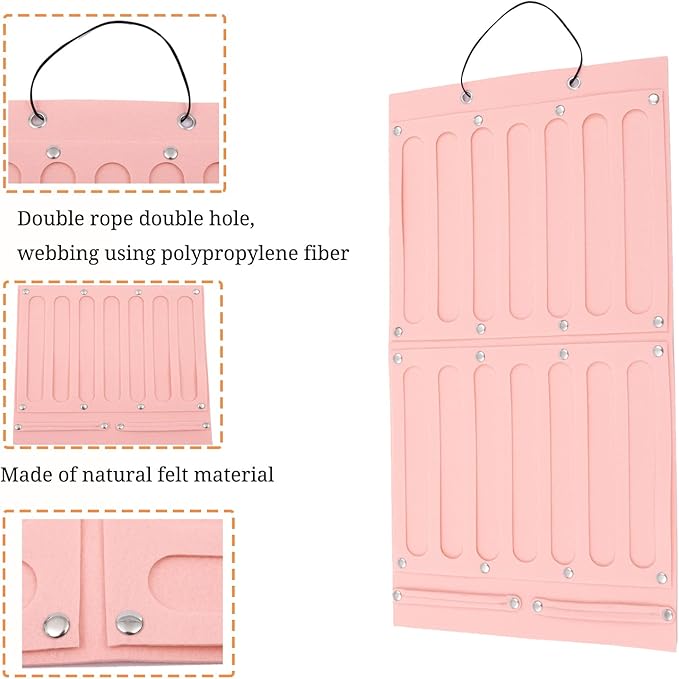 Hanging Organizer Large Capacity for Kids Wall Hanging Hair Headband Organizer Pink Shoe Storage Bag with 24 Pockets Wall Door Closet Organizer for Hair Accessories Toys Shoes