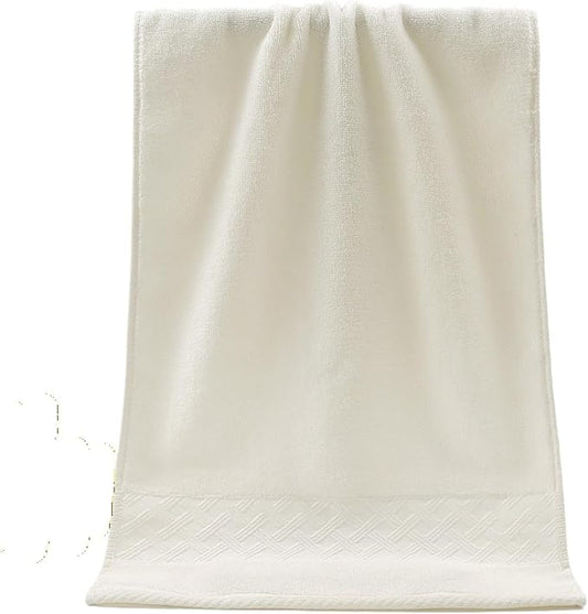 3 Pack Cotton Bath Towels, 34x74 Inches Soft Absorbent Face Towels for Home(Beige)