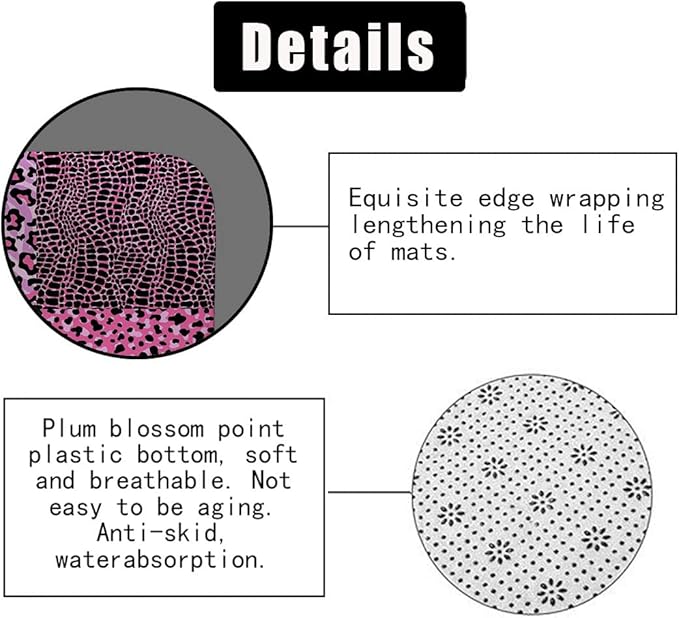 4PCS Pink Leopard Print Shower Curtain Set, Crocodile Zebra Cheetah Print Safari Animals Skin Fur Fashion Glam Teenage Girls Women Bathroom Decor, Non-Slip Bath Mat Toilet Rug, Chic Patchwork