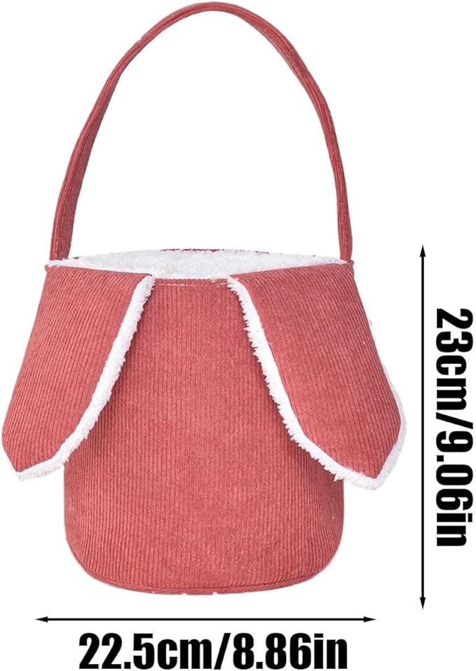 Bunny Egg Hunt Easter Bucket Plush | Easter Bucket Bags With Rabbit Ears,Bunny Ears Baskets For Kids,Easter Bunny Basket,Candy Storage Decorations With Rabbit Ears For Boys Girls