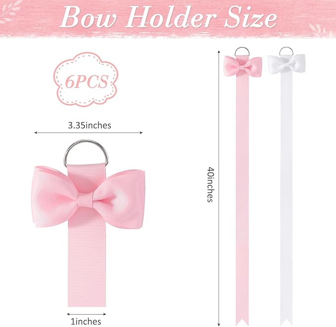 YLEN YHXX 6 PCS Bow Holder for Girls Hair Accessories Organizer Storage Wall Hanging Home Decor for Baby Room