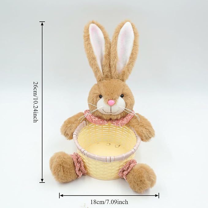 Easter Bunny Basket,Holiday Rabbit Shaped Eggs Storage Container,Adorable Goodie Basket | for Kids Party Holiday Family Gathering Food Snacks Chocolate Candy Biscuits