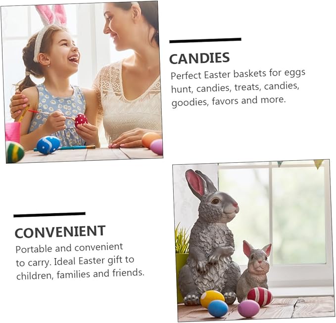 Toyvian 1set Easter Bunny Basket Hunt Baskets with Stickers for Festive Celebrations for Boys and Girls Activities and Family Gatherings Random Color