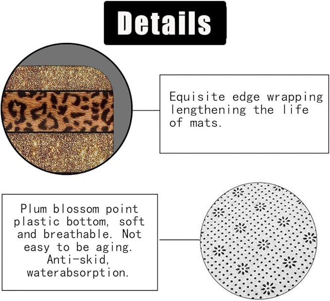 4PCS Leopard Print Shower Curtain Set, African Safari Animal Skin Panthera Fur Brown Cheetah Print Stripes Shining Bling Modern Glam Bathroom Decor, Non-Slip Bath Mat Toilet Rug, Gold Glitter