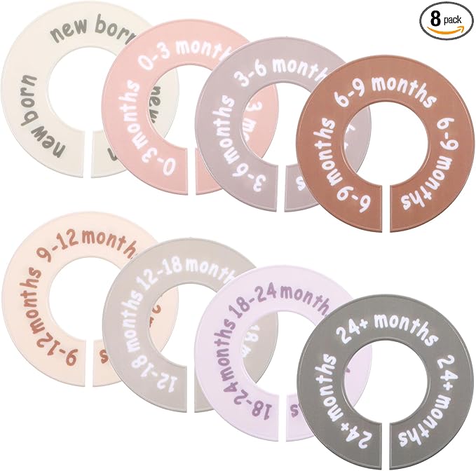 Baby Closet Dividers for Clothes Unisex Nursery Organizer Decor Clear Labels for Easy Sorting Fits Most Rods