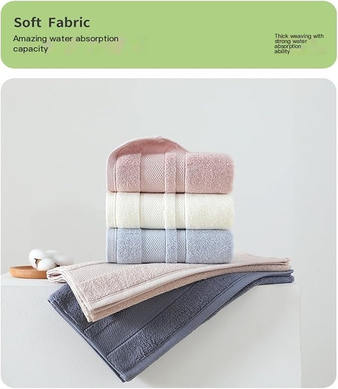 3 Pack Cotton Bath Towels, Soft Absorbent Quick Dry Face Hand Towels, 32 Ply(Camel)