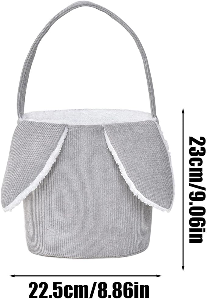 Bunny Egg Hunt Easter Bucket Plush | Easter Bucket Bags With Rabbit Ears,Bunny Ears Baskets For Kids,Easter Bunny Basket,Candy Storage Decorations With Rabbit Ears For Boys Girls
