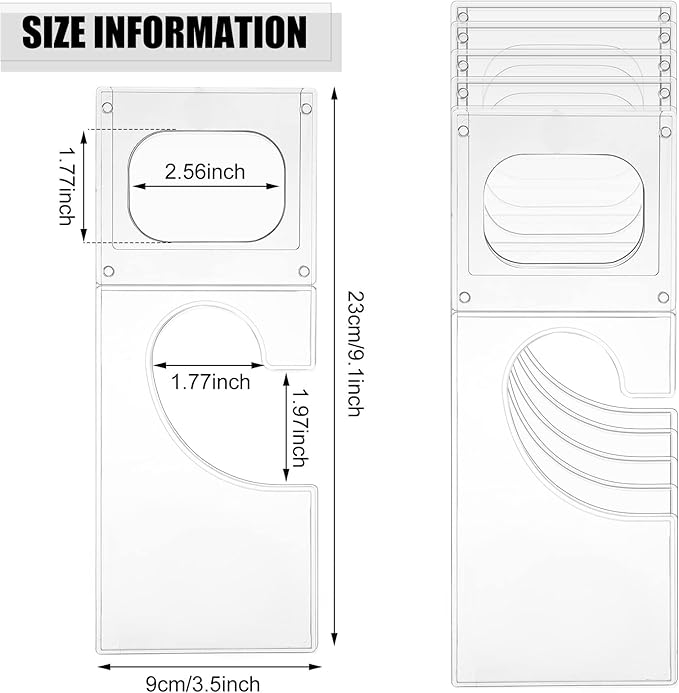 Kathfly 20 Pack Clothing Rack Size Dividers Plastic Closet Dividers for Hanging Clothes Transparent Rectangle Clothes Rack Size Label Hangers for Department Wardrobe Stores Organization