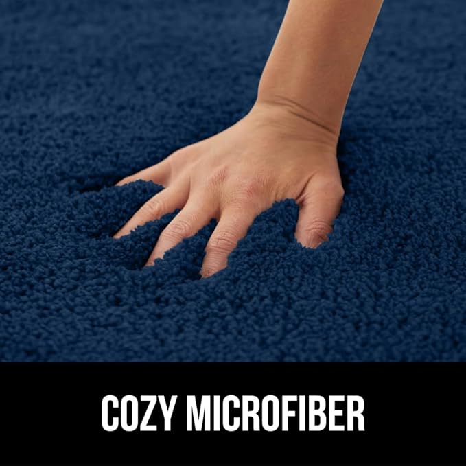 GORILLA GRIP Bathroom Rugs, Ultra Soft Absorbent Mat, Thick Plush Bath Rug, Machine Washable, Microfiber Quick Dry, Mats for Shower, Bathtub and Floor, Home Decor Accessories, 24x17, Navy Blue