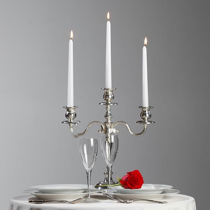12 Pack White Taper Candles丨Taper Candles 10 Inch Dripless丨Unscented & Smokeless Candlesticks Bulk丨7-8 Hours Long Burning Tall Candles丨Ideal for Christmas Weddings Parties Dinner