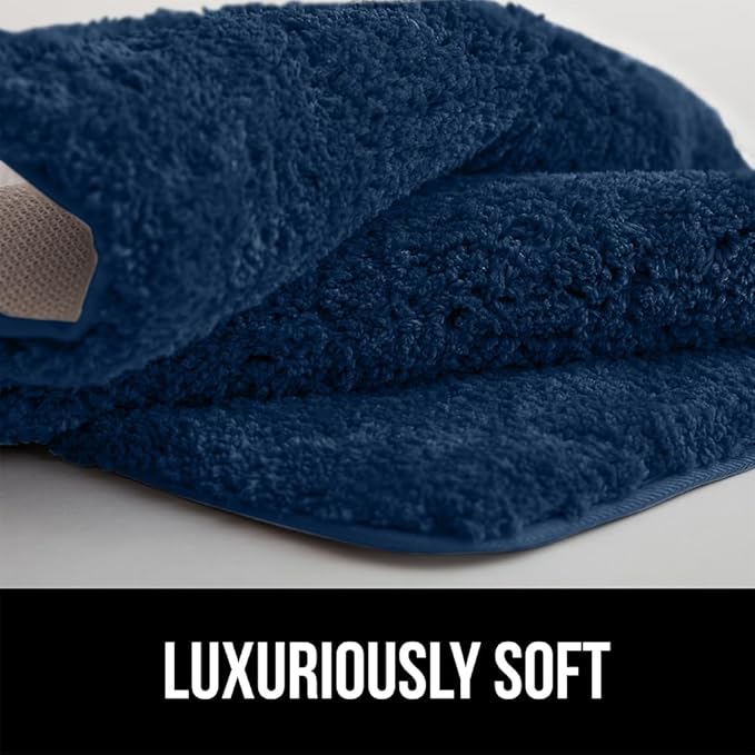 GORILLA GRIP Bathroom Rugs, Ultra Soft Absorbent Mat, Thick Plush Bath Rug, Machine Washable, Microfiber Quick Dry, Mats for Shower, Bathtub and Floor, Home Decor Accessories, 24x17, Navy Blue