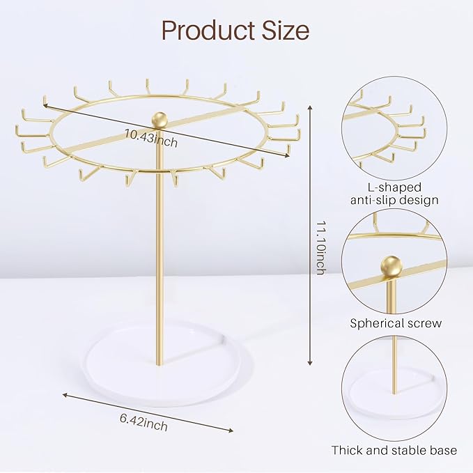 POVETIRE Baby Headband Holder Hair Bow Organizer for Girls,Metal Hair Ties Display Nylon Hairband Storage Head Wrap Stand Accessories Organizer for Newborn Infant Toddler