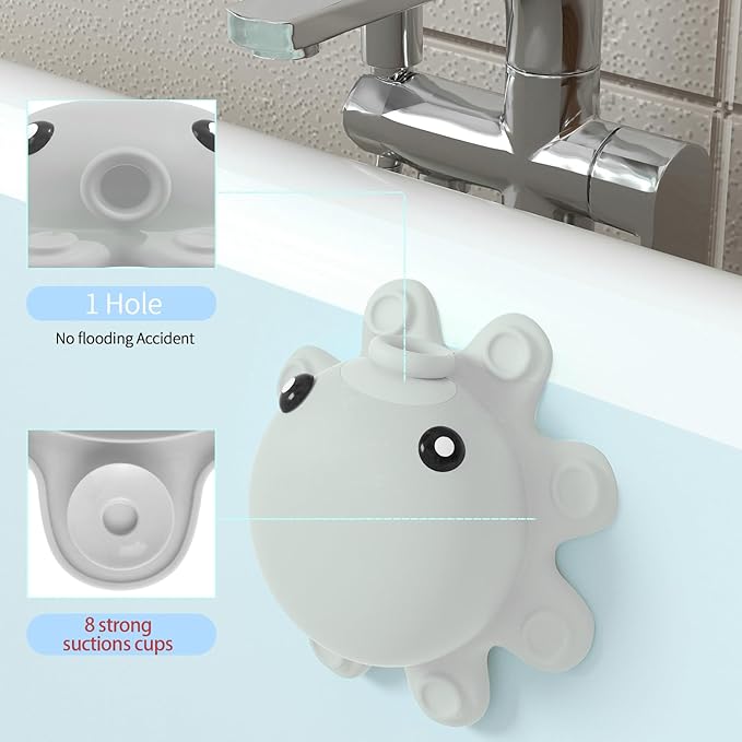 Abalter Bathtub Overflow Drain Cover Tub - Silicone Bathroom Cover, Bath Spa Accessories, Adds Inches of Water for Deeper&Warmer Bath，Grey Gray (ABCVXZY-Grey)