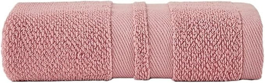 3-Pack 100gsm Cotton Towels, Soft Bath & Face Towels, Absorbent Wave Pattern, 33x73cm(Pink)