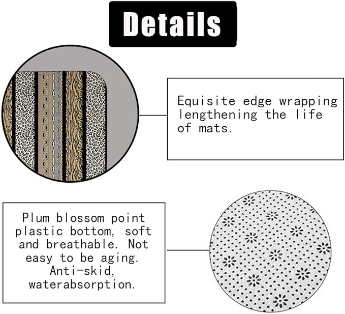 4PCS Leopard Print Shower Curtain Sets with Rugs, Waterproof Fabric Shower Curtain, Gold Black Striped Patchwork Cheetah Print Tiger Snake Safari Wildlife Animal Skin Modern Bathroom Decor