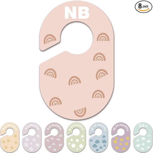 Baby Closet Dividers, Durable Plastic Baby Clothes Organizer for Nursery Closet, Double-Sided Dividers for Newborn to Toddler, Clothes Organizer by Size & Age (8-Pack)