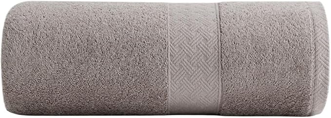 3 Pack Satin Striped Cotton Towels, Thick Bath Towels, 120-140 GSM, 35x75cm(Grey)