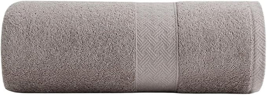 3 Pack Satin Striped Cotton Towels, Thick Bath Towels, 120-140 GSM, 35x75cm(Grey)