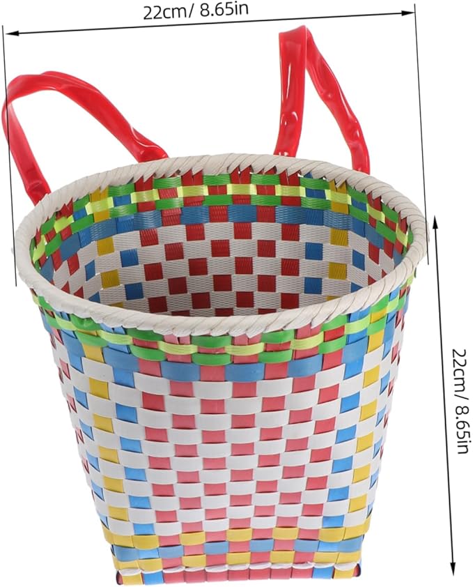 Happyyami 1pc Ethnic Style Woven Basket Toy Box Boys and Girls Storage Toy Basket for Play Color