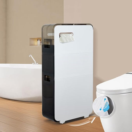 Ultra Thin Bathroom Locker Plastic Locker with Drawers for Living Room, Bathroom, Kitchen, Room and Other Small Items(3 Tiers)