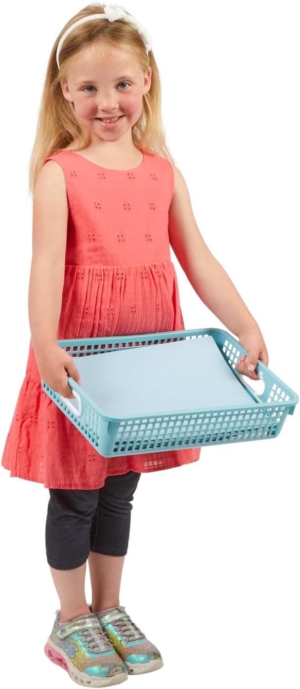 Really Good Stuff Plastic Desktop Paper Storage Baskets for Classroom or Home Use – Mesh Bins, 14.25” x 10” – (Set of 4), School Organization Supplies